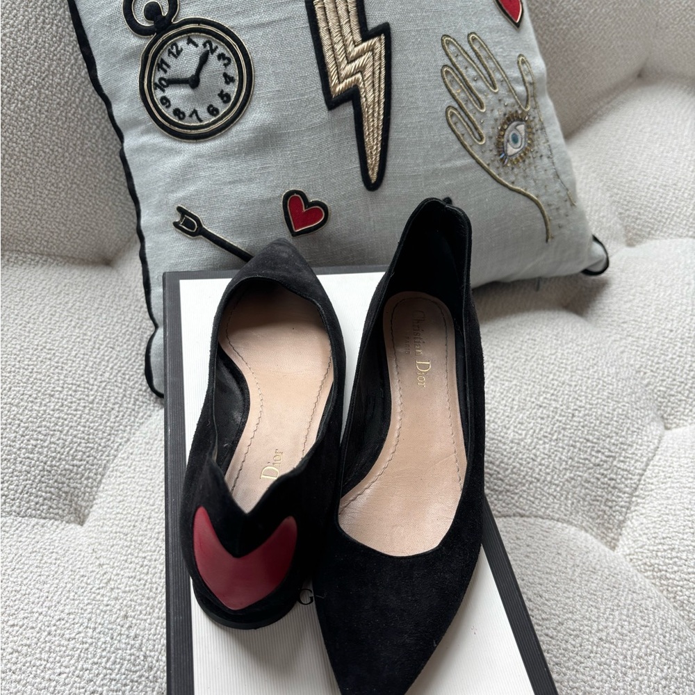 Dior Black and Red heart suede Women's Shoes